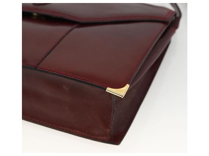 BALLY Borsa a Spalla in Pelle Bordeaux Oro Auth 173972 D'oro Bordò - vista 9
