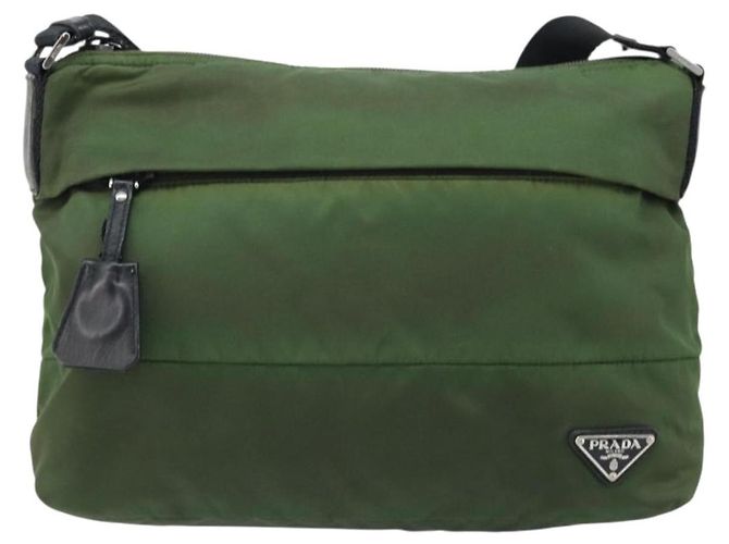 PRADA Schultertasche Nylon Grün Silber Authentisch 173841 - Ansicht 13