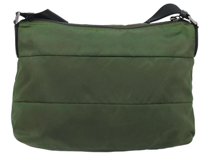 PRADA Schultertasche Nylon Grün Silber Authentisch 173841 - Ansicht 2