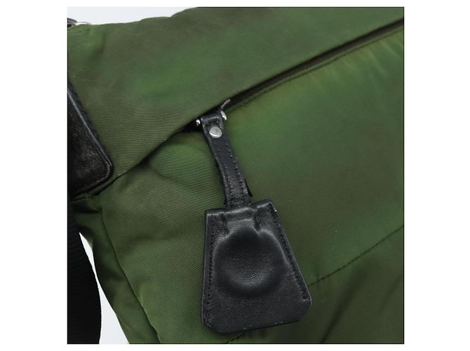 PRADA Schultertasche Nylon Grün Silber Authentisch 173841 - Ansicht 20