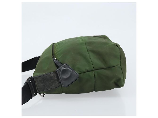 PRADA Schultertasche Nylon Grün Silber Authentisch 173841 - Ansicht 4