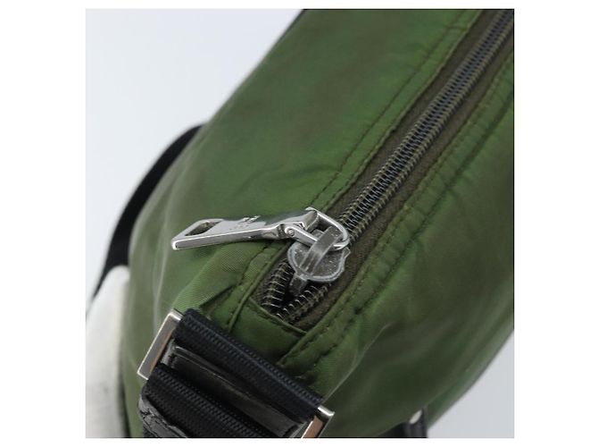 PRADA Schultertasche Nylon Grün Silber Authentisch 173841 - Ansicht 8