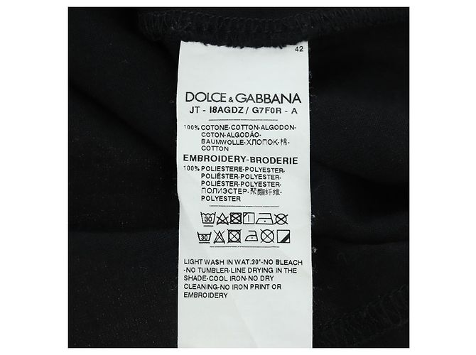 Dolce & Gabbana DOLCE&GABBANA D&G x Jujutsu Kaisen Camiseta Panda de Algodón Negra Auth 167061SM - vista 9