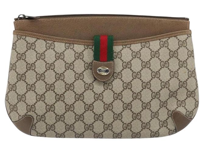 Gucci Bolso GG Supreme Web Sherry Line PVC Beige Rojo 904 02 026 Auth ep13622 Roja - vista 13