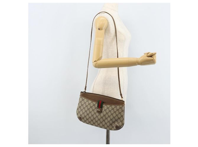 Gucci Bolso GG Supreme Web Sherry Line PVC Beige Rojo 904 02 026 Auth ep13622 Roja - vista 22