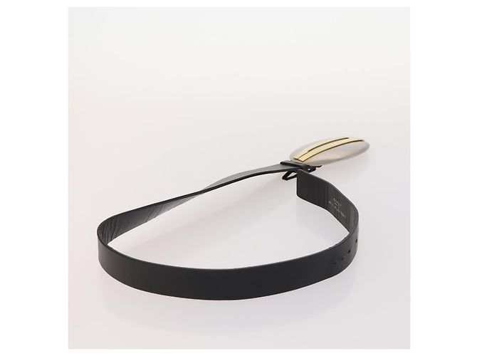 CINTURA IN PELLE GUCCI LANVIN COLLECTION PRADA 6 SET NERO MARRONE SCURO Auth ti3572 - vista 22