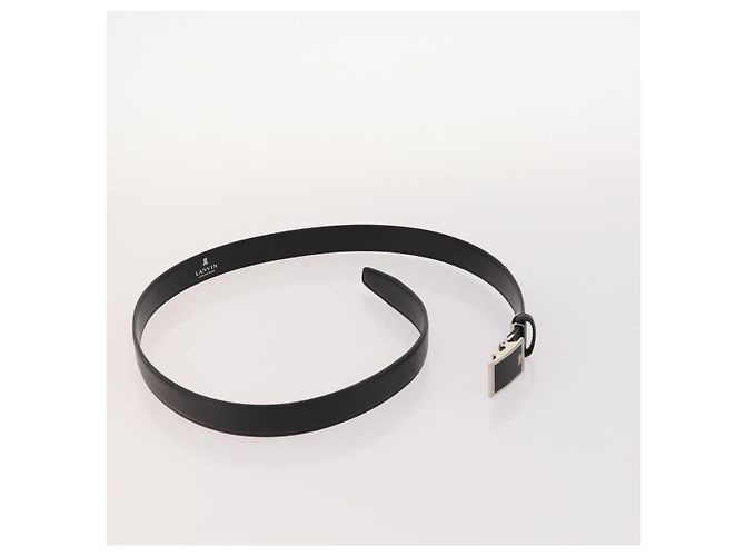 CINTURA IN PELLE GUCCI LANVIN COLLECTION PRADA 6 SET NERO MARRONE SCURO Auth ti3572 - vista 4