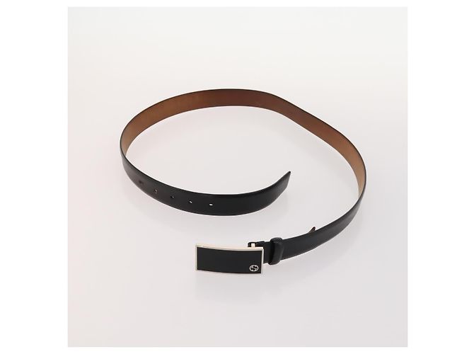 CINTURA IN PELLE GUCCI LANVIN COLLECTION PRADA 6 SET NERO MARRONE SCURO Auth ti3572 - vista 7