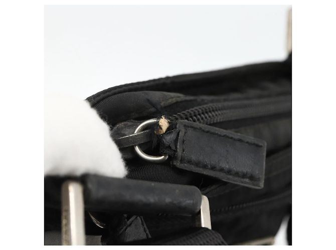 Borsa a spalla PRADA in nylon nero argento autentica ep13614 - vista 10