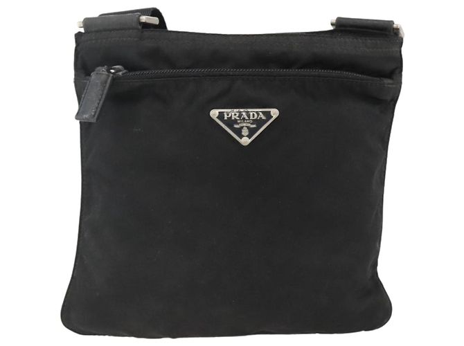 Borsa a spalla PRADA in nylon nero argento autentica ep13614 - vista 13