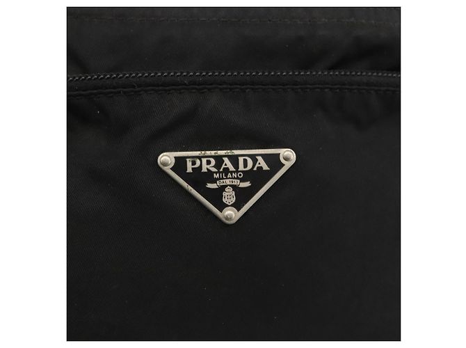 Borsa a spalla PRADA in nylon nero argento autentica ep13614 - vista 17