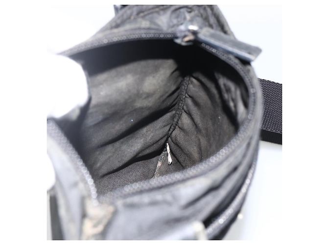 Borsa a spalla PRADA in nylon nero argento autentica ep13614 - vista 20