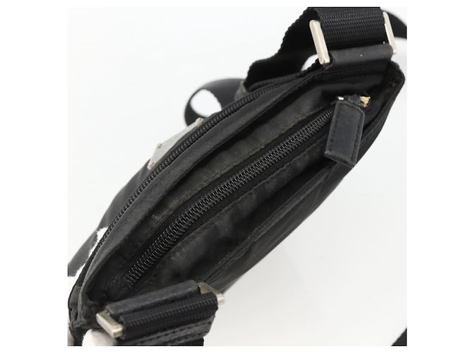 Borsa a spalla PRADA in nylon nero argento autentica ep13614 - vista 6