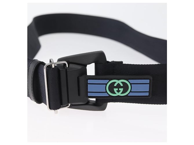 Cinturón GUCCI de nylon negro 778889 Auth BA11346V - vista 5