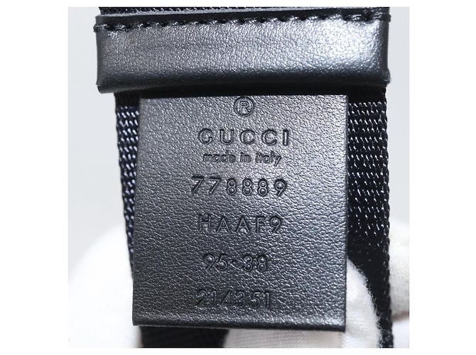 Cinturón GUCCI de nylon negro 778889 Auth BA11346V - vista 9