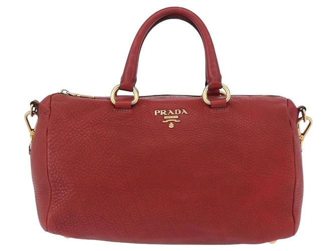 PRADA Borsa a Mano in Pelle 2 in 1 Rossa Oro Auth ka2905 Rosso D'oro - vista 13