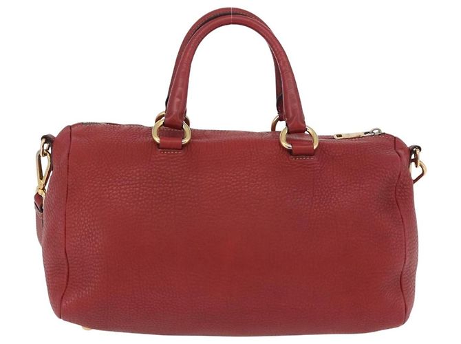PRADA Borsa a Mano in Pelle 2 in 1 Rossa Oro Auth ka2905 Rosso D'oro - vista 2