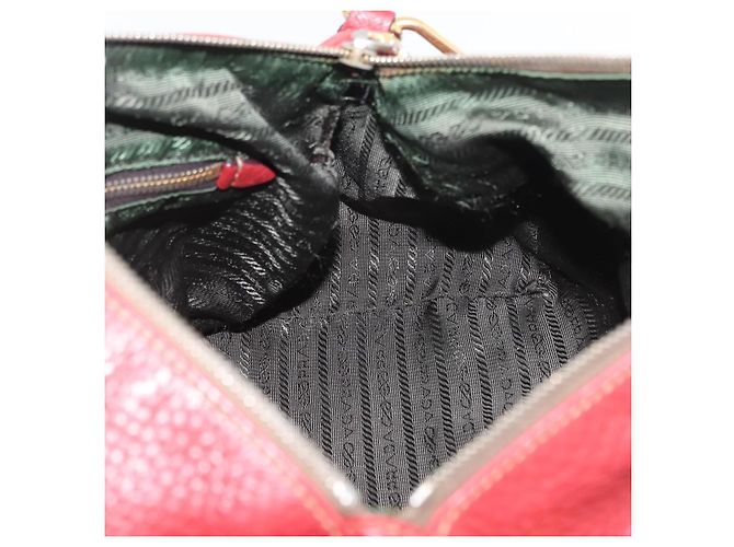 PRADA Borsa a Mano in Pelle 2 in 1 Rossa Oro Auth ka2905 Rosso D'oro - vista 21
