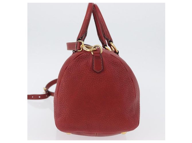 PRADA Borsa a Mano in Pelle 2 in 1 Rossa Oro Auth ka2905 Rosso D'oro - vista 3