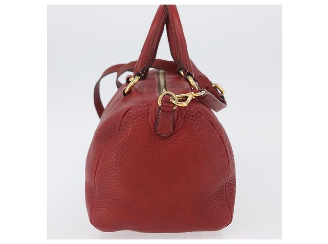 PRADA Borsa a Mano in Pelle 2 in 1 Rossa Oro Auth ka2905 Rosso D'oro - vista 4