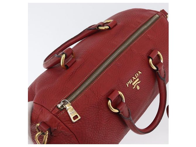 PRADA Borsa a Mano in Pelle 2 in 1 Rossa Oro Auth ka2905 Rosso D'oro - vista 6