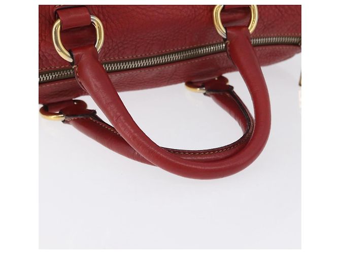 PRADA Borsa a Mano in Pelle 2 in 1 Rossa Oro Auth ka2905 Rosso D'oro - vista 7