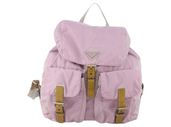 Mochila PRADA de nylon rosa prata Auth LNZ309 - vista 13