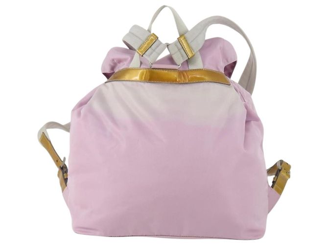Mochila PRADA de nylon rosa prata Auth LNZ309 - vista 2