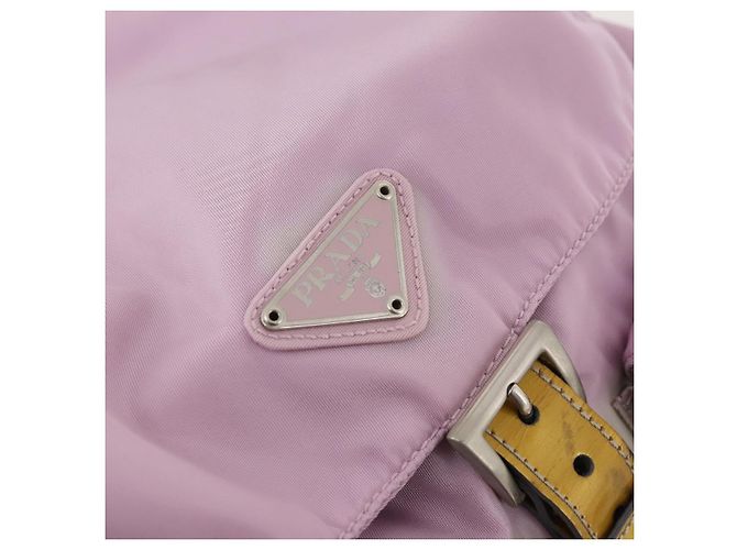 Mochila PRADA de nylon rosa prata Auth LNZ309 - vista 20