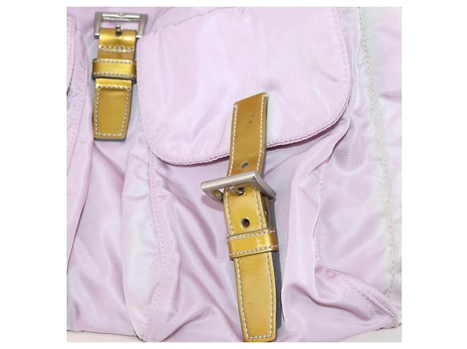 Mochila PRADA de nylon rosa prata Auth LNZ309 - vista 25