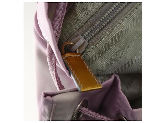 Mochila PRADA de nylon rosa prata Auth LNZ309 - vista 28