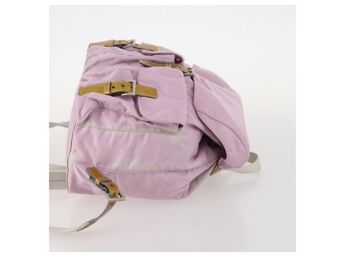 Mochila PRADA de nylon rosa prata Auth LNZ309 - vista 3