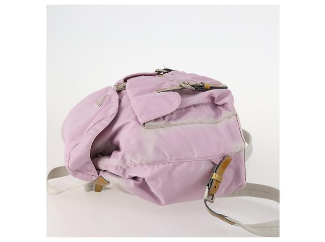 Mochila PRADA de nylon rosa prata Auth LNZ309 - vista 4