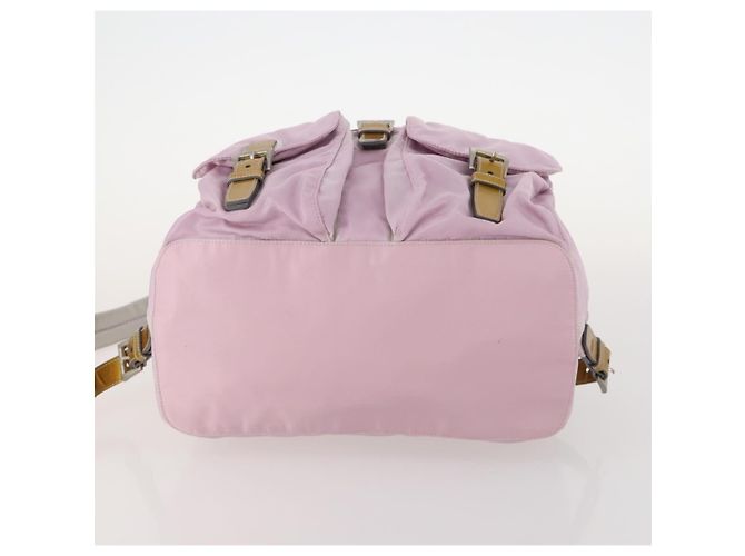 Mochila PRADA de nylon rosa prata Auth LNZ309 - vista 5