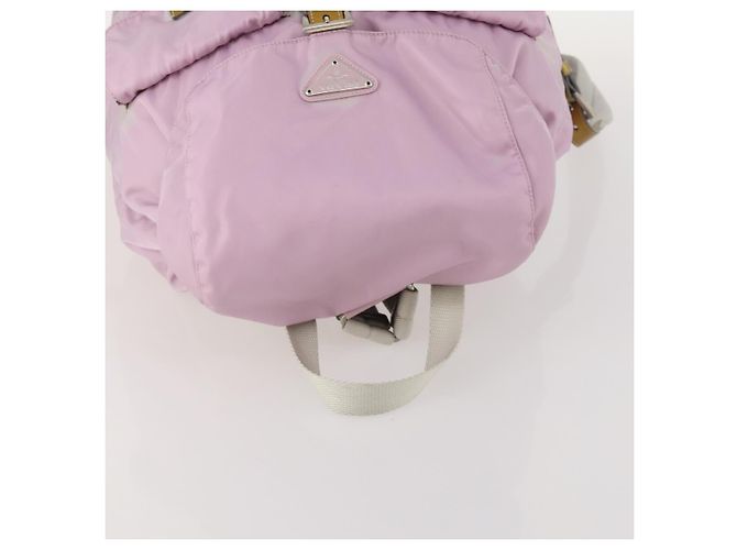 Mochila PRADA de nylon rosa prata Auth LNZ309 - vista 6