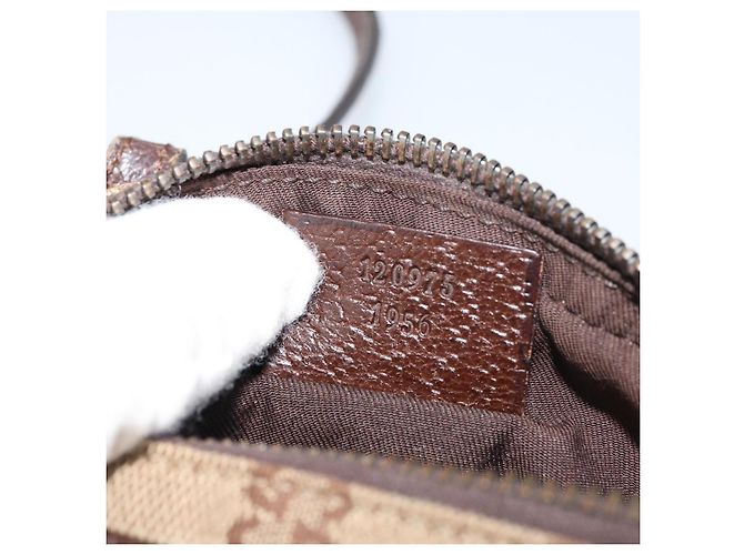 Borsa a Spalla GG Canvas Gucci Beige Argento 120975 Auth 172462 - vista 12