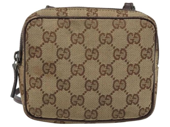 Borsa a Spalla GG Canvas Gucci Beige Argento 120975 Auth 172462 - vista 13