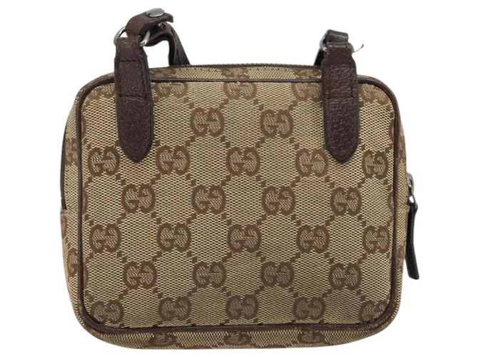 Borsa a Spalla GG Canvas Gucci Beige Argento 120975 Auth 172462 - vista 2