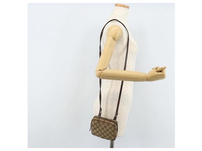 Borsa a Spalla GG Canvas Gucci Beige Argento 120975 Auth 172462 - vista 21
