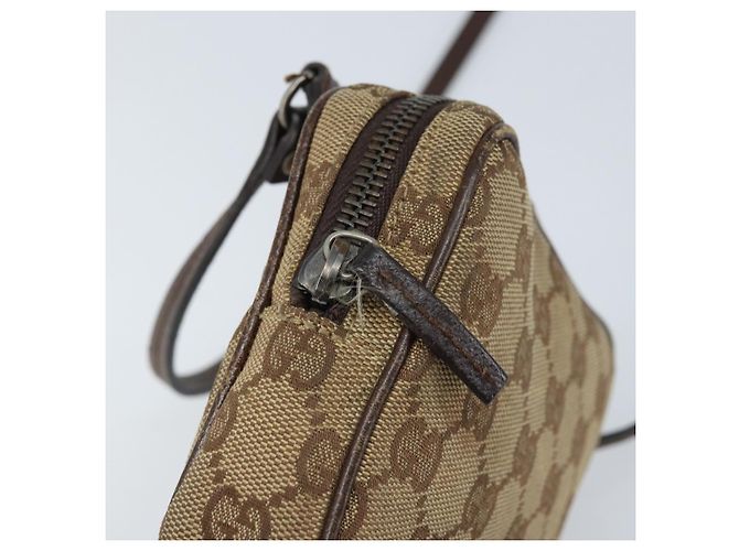 Borsa a Spalla GG Canvas Gucci Beige Argento 120975 Auth 172462 - vista 9
