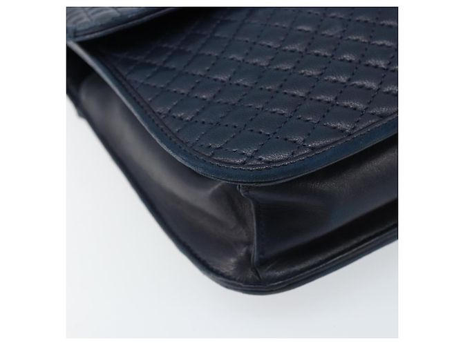 BALLY Borsa a mano in pelle blu navy dorato Auth 166993 D'oro - vista 14