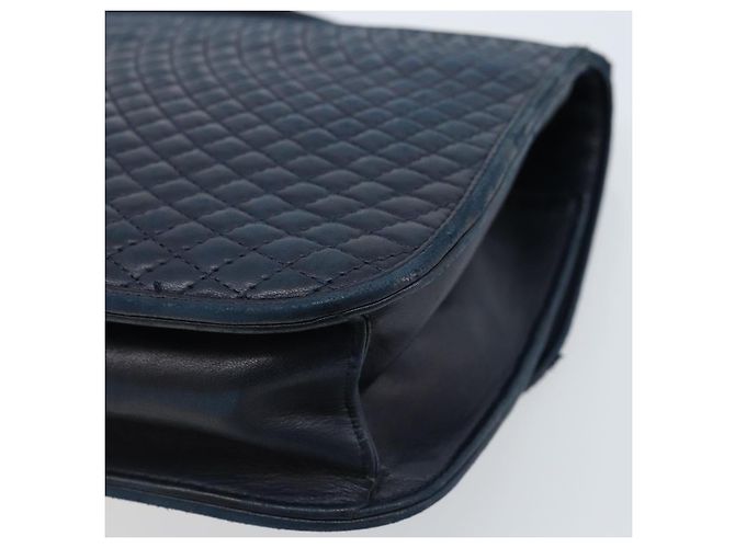 BALLY Borsa a mano in pelle blu navy dorato Auth 166993 D'oro - vista 15