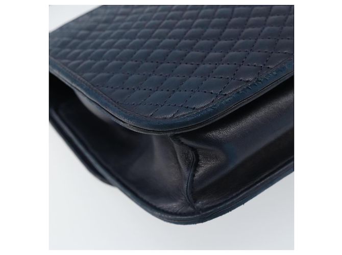 BALLY Borsa a mano in pelle blu navy dorato Auth 166993 D'oro - vista 16