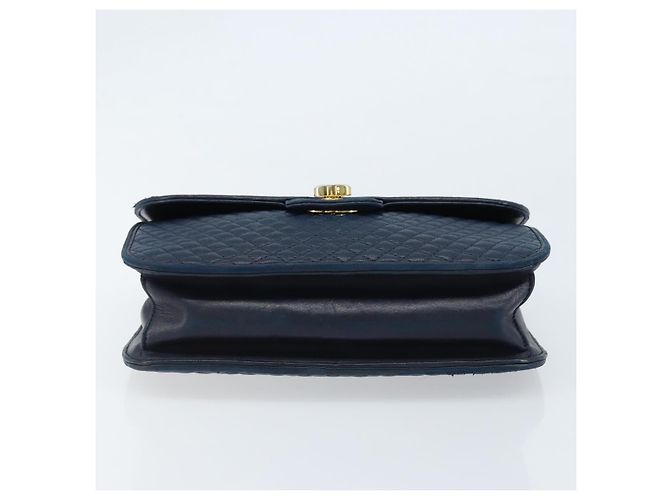 BALLY Borsa a mano in pelle blu navy dorato Auth 166993 D'oro - vista 5