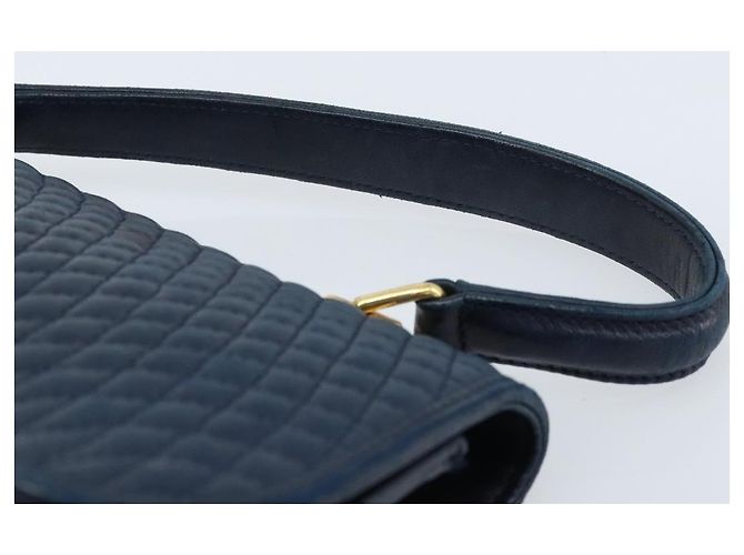 BALLY Borsa a mano in pelle blu navy dorato Auth 166993 D'oro - vista 8