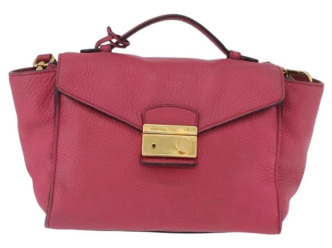 PRADA Borsa a Mano in Pelle 2 in 1 Rosa Oro Auth ka2915 D'oro - vista 13