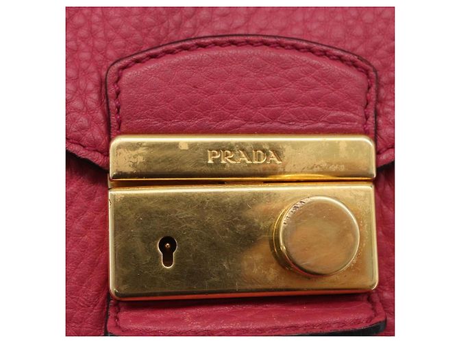 PRADA Borsa a Mano in Pelle 2 in 1 Rosa Oro Auth ka2915 D'oro - vista 19