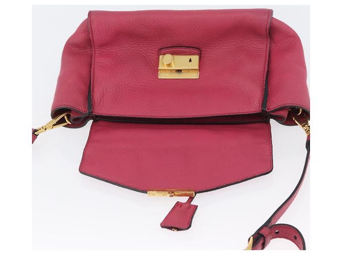 PRADA Borsa a Mano in Pelle 2 in 1 Rosa Oro Auth ka2915 D'oro - vista 20