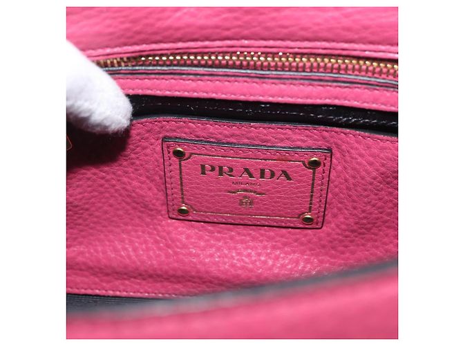 PRADA Borsa a Mano in Pelle 2 in 1 Rosa Oro Auth ka2915 D'oro - vista 21