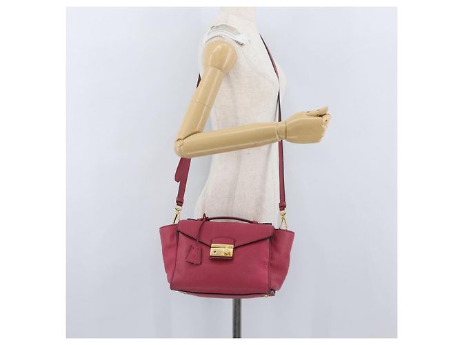 PRADA Borsa a Mano in Pelle 2 in 1 Rosa Oro Auth ka2915 D'oro - vista 26